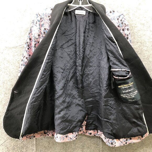 Zadig & Voltaire Pink Floral Blazer Womens 34 (2) Textured Velvet One Button - Picture 7 of 15